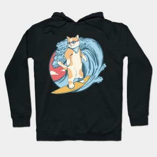 cat love surfing Hoodie